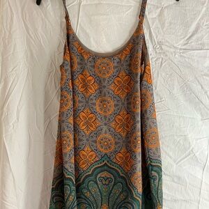 CAbi Orange and Teal Floral Camisole